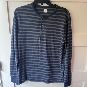 J. Crew Navy and Gray Stripe Long Sleeve Tee - Size M